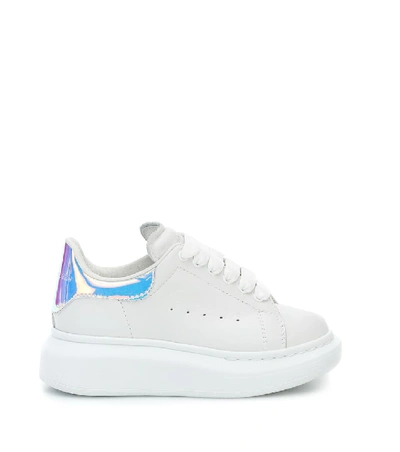 Shop Alexander Mcqueen Leather Sneakers In White