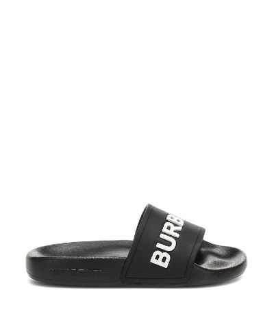 Shop Burberry Kingdom Slides In Black