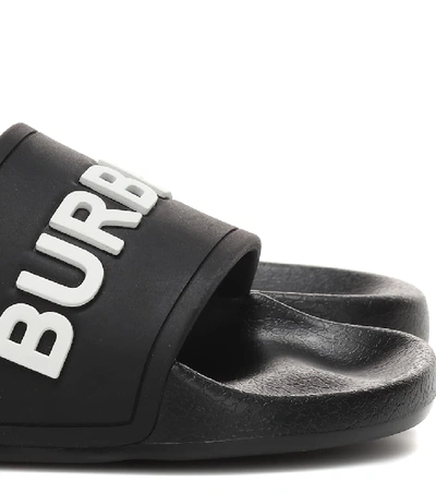 Shop Burberry Kingdom Slides In Black