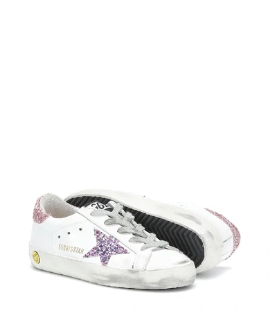 Shop Golden Goose Superstar Leather Sneakers In White