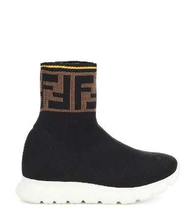 Shop Fendi High-top Sock Sneakers In Black
