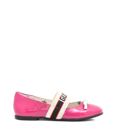 Shop Gucci Patent Leather Ballet Flats In Pink