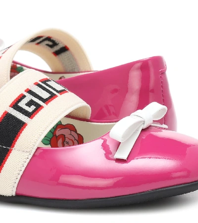 Shop Gucci Patent Leather Ballet Flats In Pink