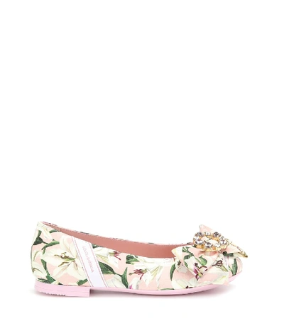 Shop Dolce & Gabbana Embellished Floral Slippers In Multicoloured