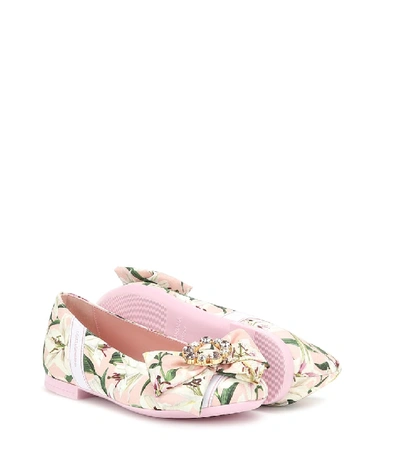 Shop Dolce & Gabbana Embellished Floral Slippers In Multicoloured