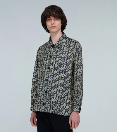 Shop Editions Mr Achilles Printed Overshirt In Blue