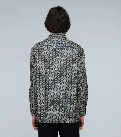 Shop Editions Mr Achilles Printed Overshirt In Blue