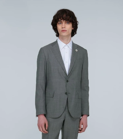 Shop Lardini Travel Suit With Drawstring Pants In Grey