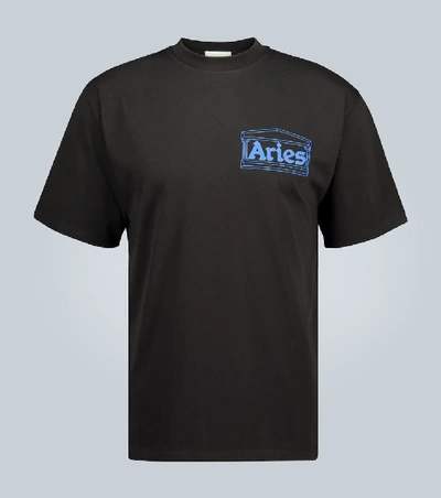 Shop Aries Relaxed-fit Logo T-shirt In Black