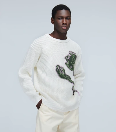 Shop Jacquemus Le Pull Artichaut Cotton Sweater In White