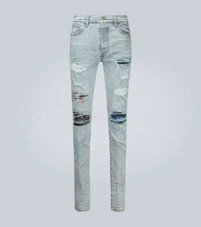 Shop Amiri Tie Dye Mx1 Jeans In Blue