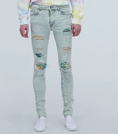 Shop Amiri Tie Dye Mx1 Jeans In Blue