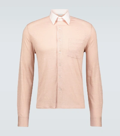 Shop Caruso Relaxed-fit Lyocell Shirt In Pink