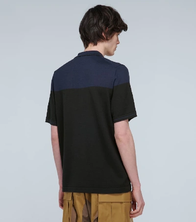 Shop Burberry Silk And Cashmere-blend Polo Shirt In Black