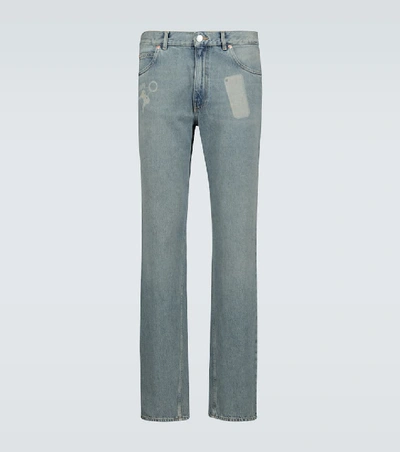 Shop Martine Rose Cotton Straight-leg Jeans In Blue