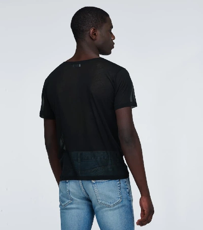 Shop Saint Laurent Sheer Cotton T-shirt In Black