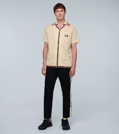Shop Gucci Polo With Gg Embroidery In White