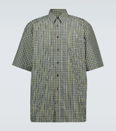 Shop Raf Simons Checked Short-sleeved Shirt In Multicoloured