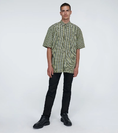 Shop Raf Simons Checked Short-sleeved Shirt In Multicoloured