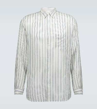 Shop Maison Margiela Striped Regular-fit Shirt In White