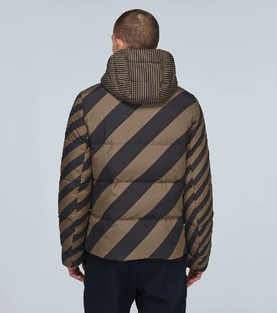 Shop Fendi Reversible Padded Jacket In Brown