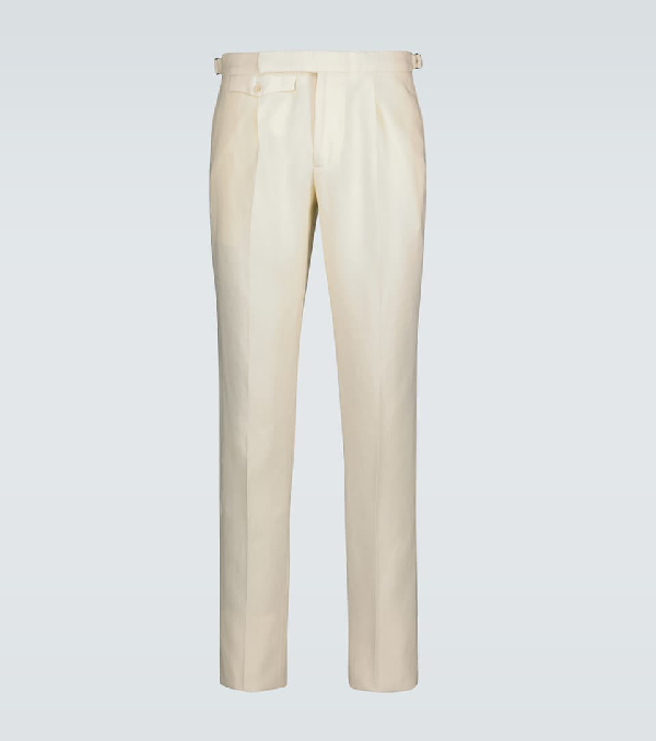 slim fit linen pants