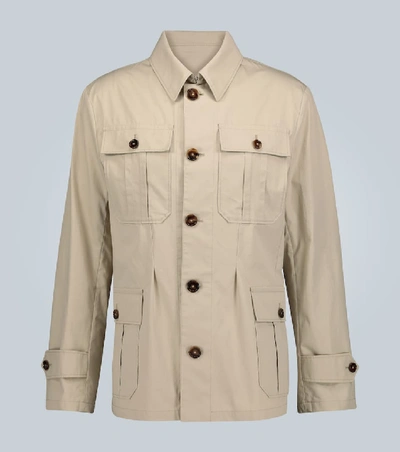 Shop Dolce & Gabbana Cotton Safari Jacket In Beige