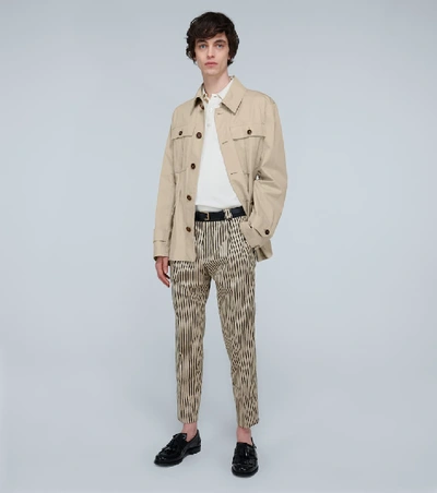 Shop Dolce & Gabbana Cotton Safari Jacket In Beige
