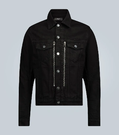 Shop Amiri Mx2 Denim Trucker Jacket In Black