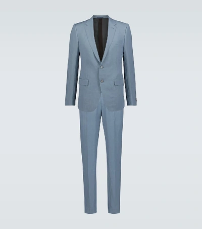 Shop Ermenegildo Zegna Wool And Linen-blend Suit In Blue