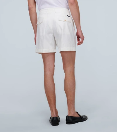 Shop Dolce & Gabbana Cotton Shorts With Pleated Front In White