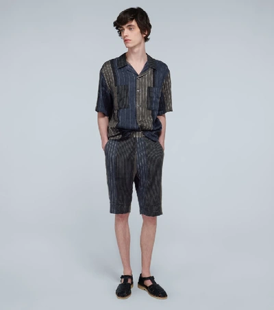 Shop Barena Venezia Linen And Cotton-blend Shorts In Multicoloured