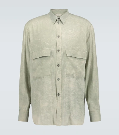 Shop Rochas Quartilla Long-sleeved Silk Shirt In Green