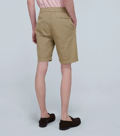 Shop Sunspel Drawstring Cotton-linen Shorts In Brown