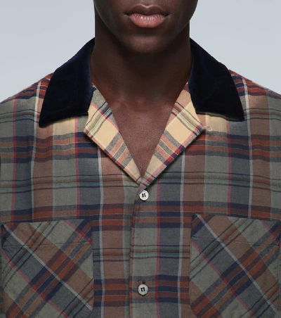 Shop Sacai Short-sleeved Checked Cotton Shirt In Multicoloured