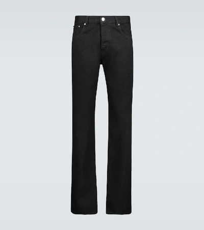 Shop Bottega Veneta Straight-leg Denim Jeans In Black