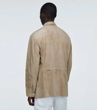 Shop Brunello Cucinelli Sahariana Suede Safari Jacket In Brown