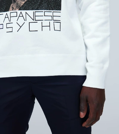 Shop Undercover Japanese Psycho Crewneck Sweatshirt In White