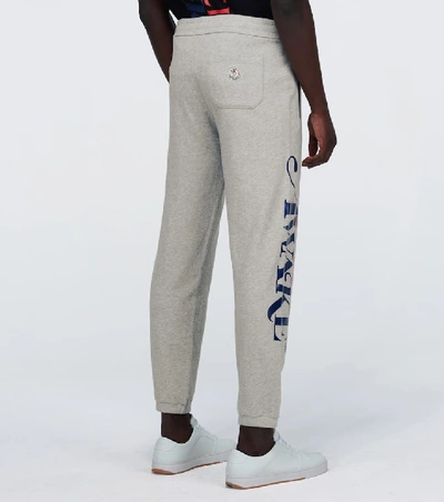 Shop Moncler Genius 2 Moncler 1952 & Awake Ny Logo Cotton Sweatpants In Grey