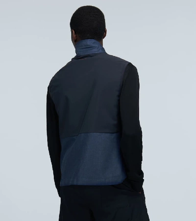 Shop Sease Linen Gilet With Technical Panels In Blue
