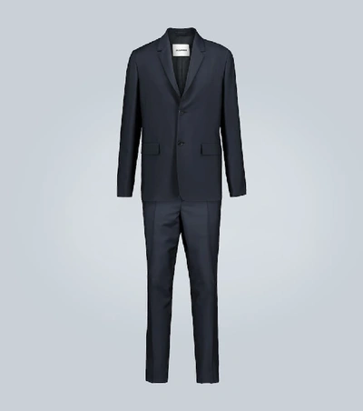Shop Jil Sander Wool And Mohair Suit In Blue