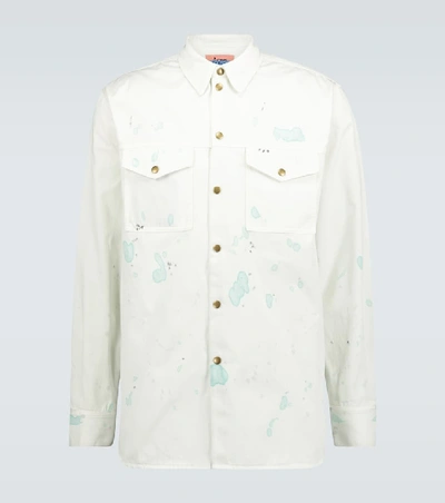Shop Acne Studios Painter Cotton Overshirt In White
