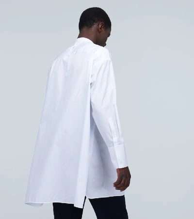 Shop Jil Sander Band Collar Cotton Shirt In White