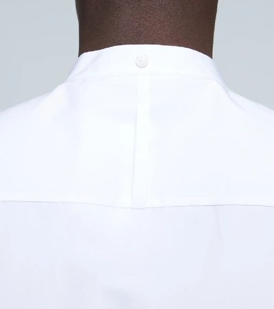 Shop Jil Sander Band Collar Cotton Shirt In White