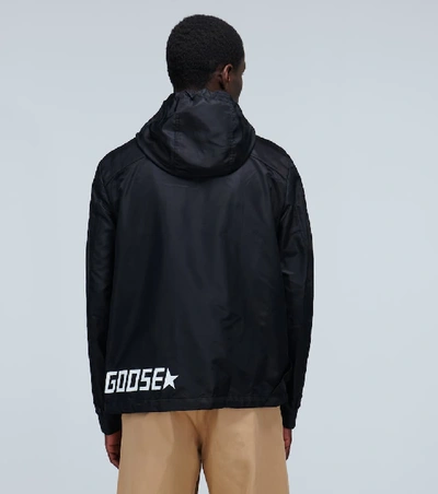 Shop Golden Goose Jacob Windbreaker Jacket With Logo In Black