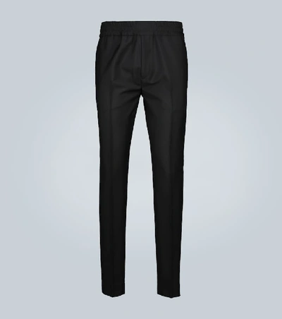 Shop Acne Studios Ryder Elasticated Wool-blend Pants In Black