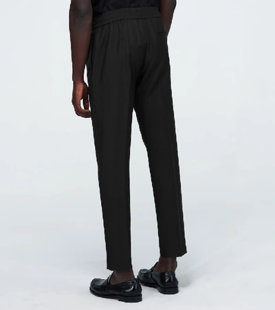 Shop Acne Studios Ryder Elasticated Wool-blend Pants In Black