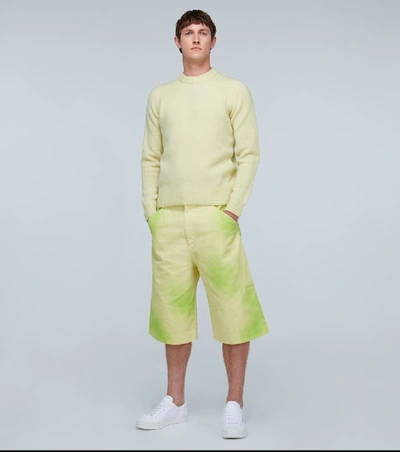 Shop Jacquemus Le Short Terraio Cotton Shorts In Green