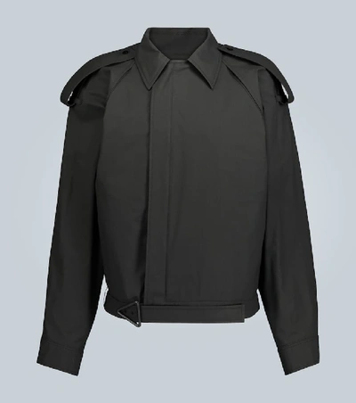 Shop Bottega Veneta Technical Coated Jacket With Belt In Black