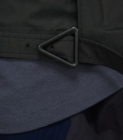Shop Bottega Veneta Technical Coated Jacket With Belt In Black